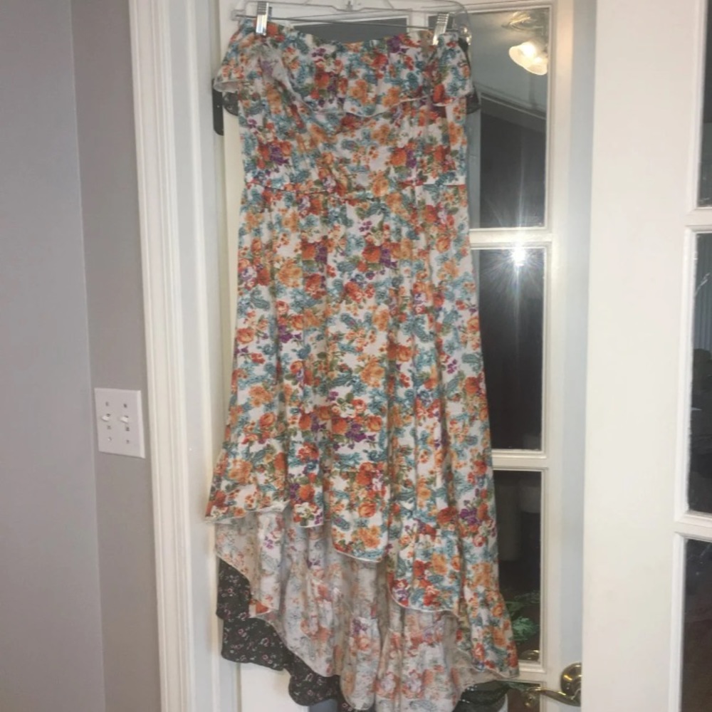Cute floral high low dress